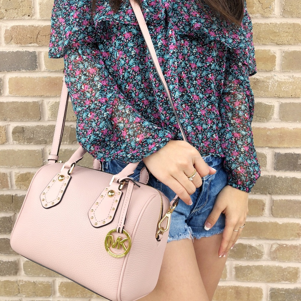 🌸NWT Michael Kors ARIA Small Satchel Pink - Picture 1 of 8